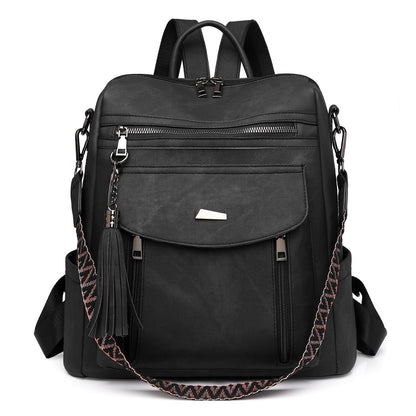 GAEKEAO Backpack Purse for Women Fashion Designer Ladies PU Leather Shoulder Bag Convertible Handbags for Travel Daily Use College Black