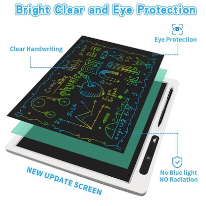 22 Inch LCD Writing Tablet for Kids, Large Drawing Board for Learning &Homeschool, Eye Protection Reusable Writing Pad, One-Click Erase,Educational Toy for Toddlers Travel & Quiet Play
