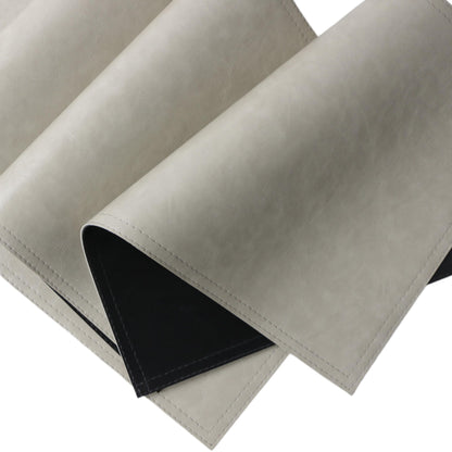 Waterproof PU Placemats, Faux Leather Dining Table Mat, Set of 4, Easy to Wipe Off Scrub Vinyl Mat, Heat & Stain Resistant for Office Conference Table, Home Decor G Parchment White