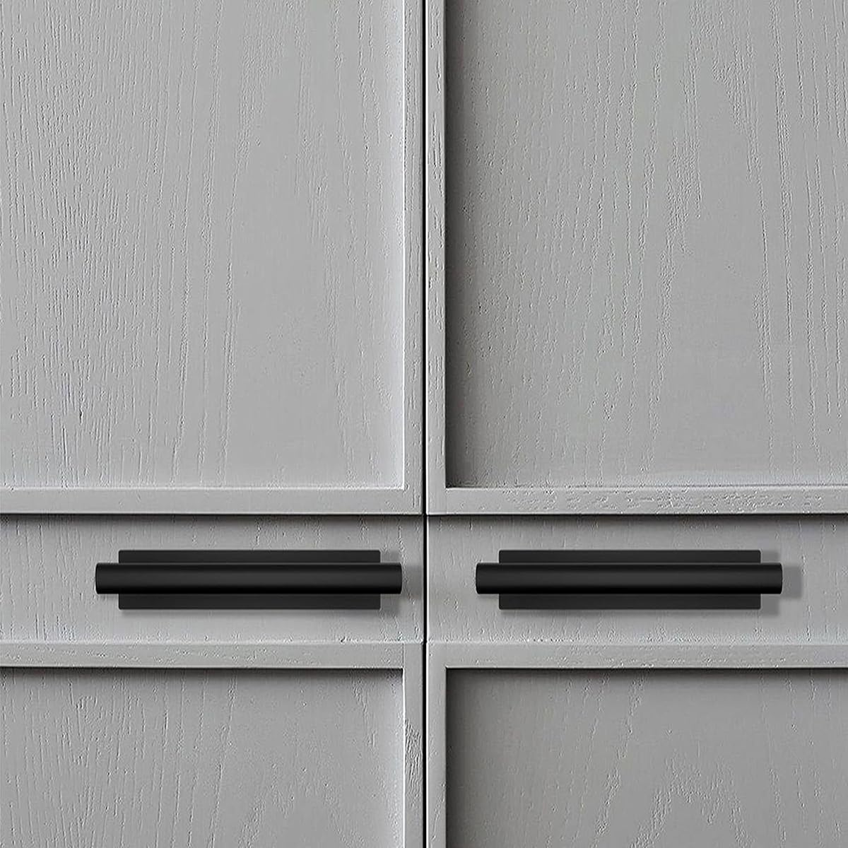 kwa heri Self-Stick Push Pull Helper Black Hidden Cabinet Handles ABS Plastic Door Window Wardrobe Instant Cabinet Drawer Furniture Handles (Black, Pack, 8)