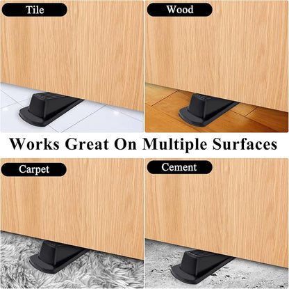 8 Pack Door Stoppers for Bottom of Door, 4.8x2.2x1.3in Door Stops, Rubber Door Stopper Wedge, Sturdy Stackable Door Stops for Floor