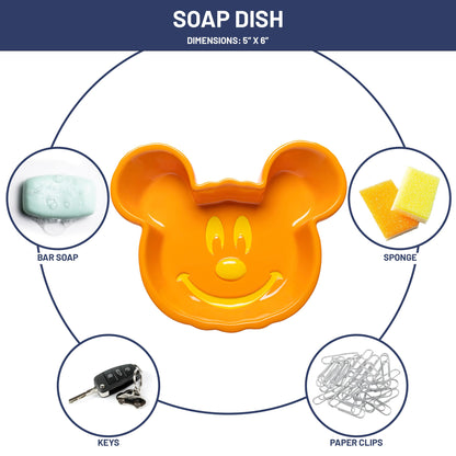 Jay Franco Disney Mickey Mouse Pumpkin Jack-O-Lantern Soap Dish - Autumn & Halloween Bathroom Décor Sponge Holder