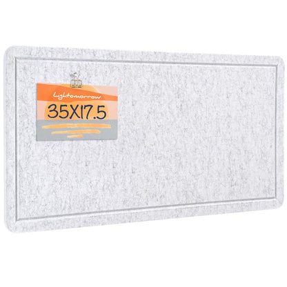 Bulletin Board, 35 x 17 1/2 inches Felt Board - Decorative Pin Board, Cork Board Alternative for Wall, Foldable Picture Board Self-Adhesive Vision Board Prayer Board with 20 Pushpins - Marble White