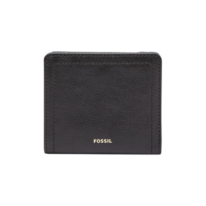 Fossil Women's Wallet, Logan Leather Wallet RFID Blocking Small Bifold, Black