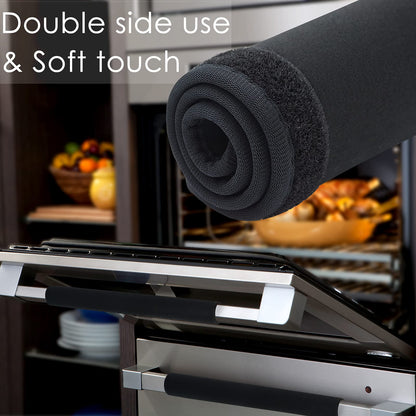 ZAWAGIIK 6Pcs Refrigerator Door Handle Cover Washable Kitchen Appliance Decor Handles Fridge Oven Microwave Dishwasher Antiskid Protector, Keep Off Fingerprints Food Stains (Black)