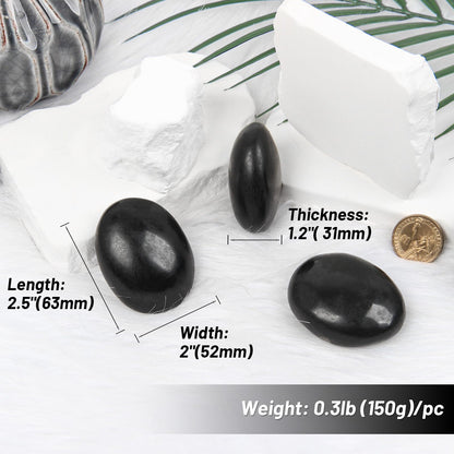 Black Tourmaline Palm Stone-2 Pcs Black Tourmaline Pocket Energy Stones, Smooth Healing Crystal Worry Stone (Black Tourmaline(2pcs))