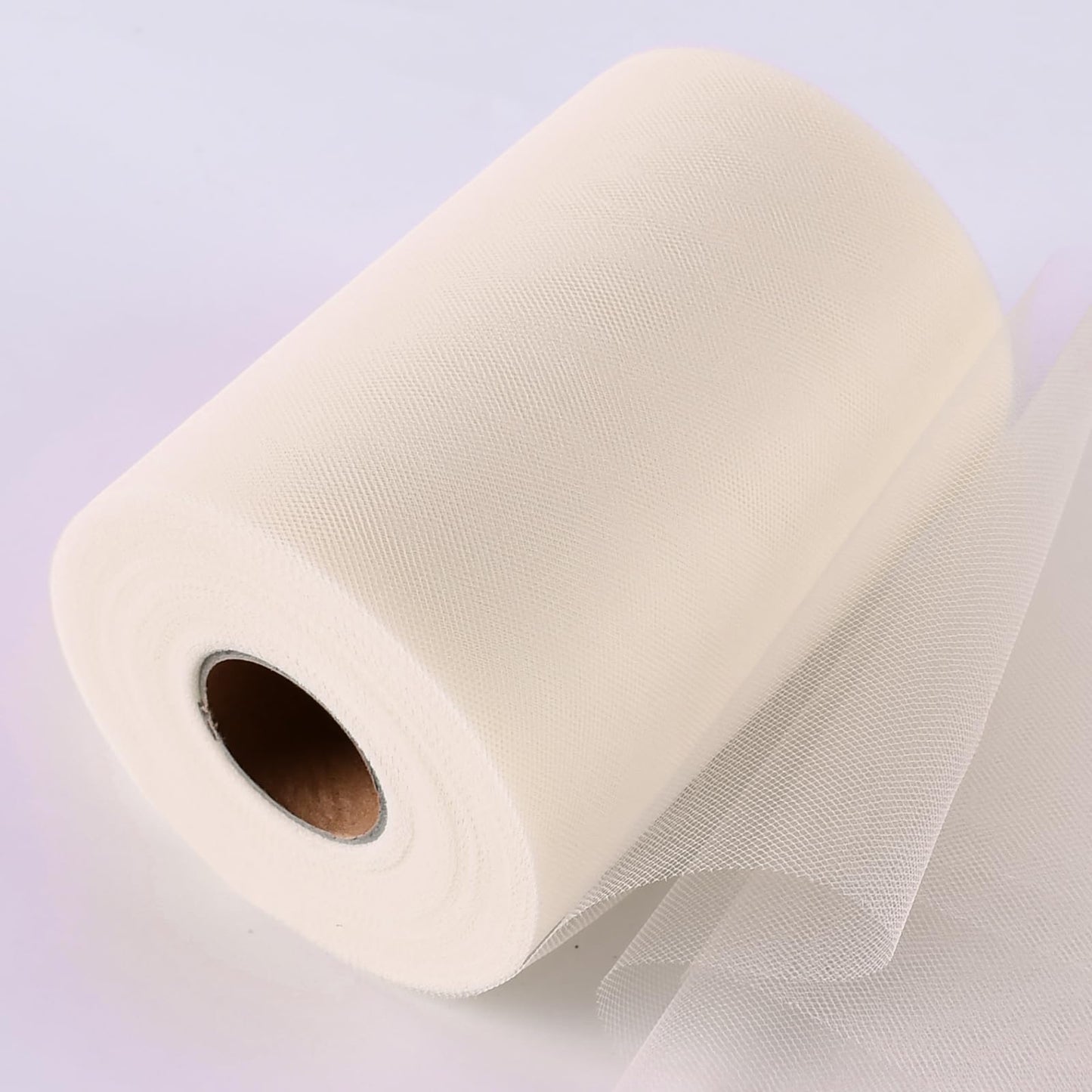 SAYUAN Ivory Tulle Fabric Rolls 6 Inch by 100 Yards (300 feet) Tulle Roll for DIY Tutu Skirt Baby Shower Birthday Party Wedding Decorations Crafts