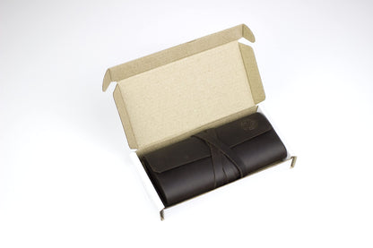 Leather Cord Organizer for 6 Cables - Brown
