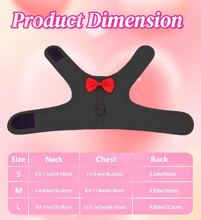 2 Pack Adjustable Bunny Rabbit Harness and Leash Set Breathable Mesh Vest Harness for Rabbits Kitten Ferret Puppy Small Pets Walking Supplies-Black&Red,L