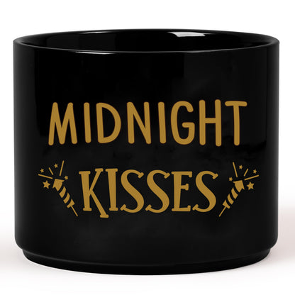 FoszaSzept Candy Dish Cauldron, New Year Christmas Mini Ceramic Candies Bowl Tiered Tray Decor, Snack Serving Bowl Table Wishes Accents for Themed Party Home Kitchen Events Gifts (Midnight Kisses)