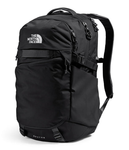 The North Face Router Everyday Laptop Backpack - Daypack, Water Repellent, Laptop Sleeve, Reflective Details, TNF Black/TNF Black-NPF, One Size
