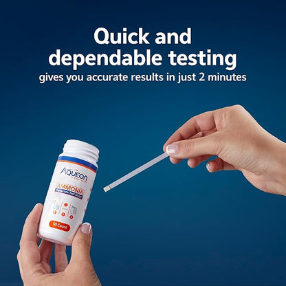 Aqueon Ammonia Aquarium Test Strips, Freshwater and Saltwater Aquariums, 50 Count