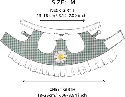SMOLKITH Rabbit Clothes - Bunny Adjustable Checkered Dress with Leash, Small Animal Apparel for Walking - Fits Guinea Pigs, Chinchillas, Meerkats, Prairie Dogs, Pet Rats (Green Mini Gingham Dress)