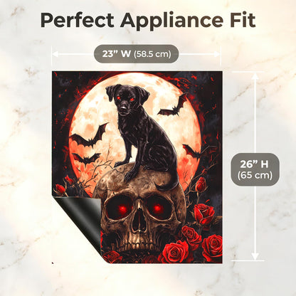 Dishwasher Magnets Decorative Cover Dog, Halloween Magnetic Dishwasher Cover for Fronts Panel, 23x26 Inch Refrigerator Magnet Decal Cover Sticker for Kitchen Decoration