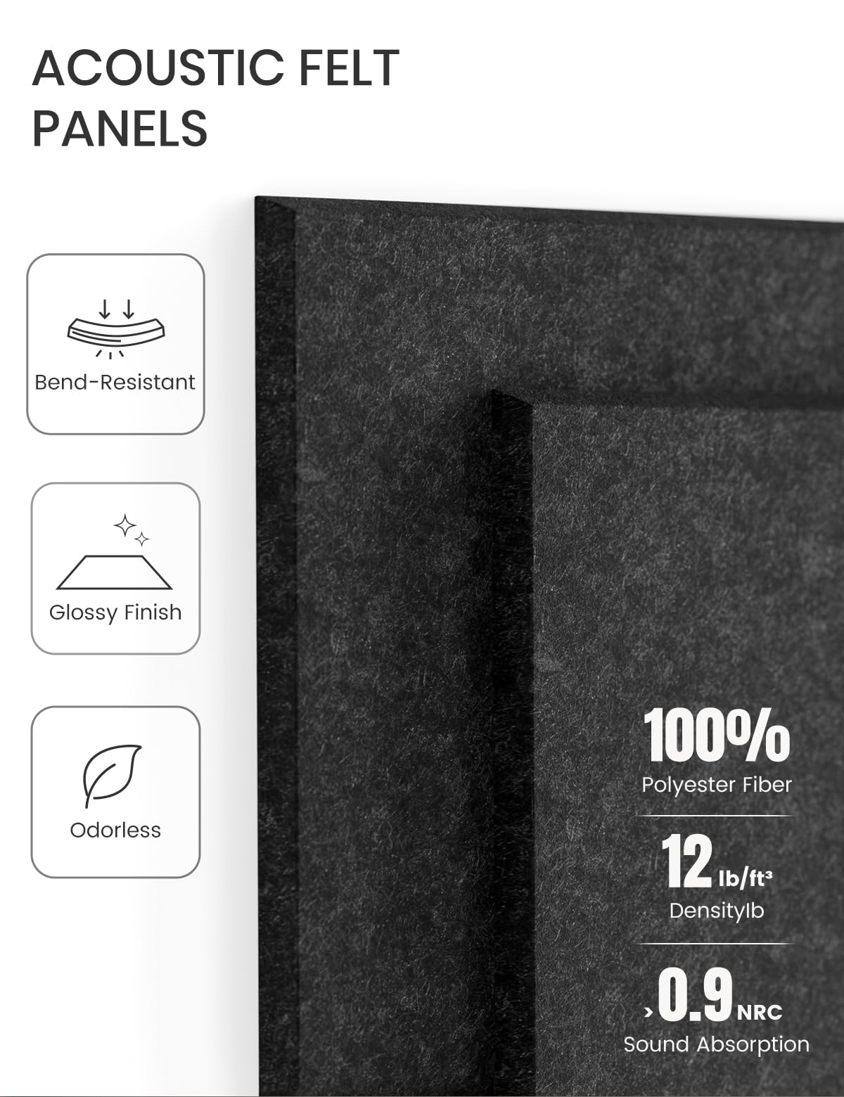 Fluxynara Large Felt Bulletin Board 36" x 24"Cork Board Alternative-6 Pack with 40 Safe Removable Adhesive Tabs, Cork Boards for Walls Cork Board for Home Office Classroom Pin Board-Charcoal Gray