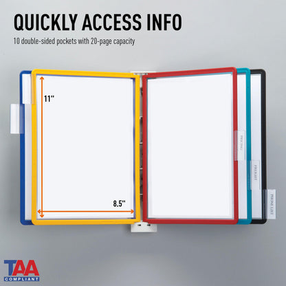 Durable Vario Wall Reference System, 5 Panels, Letter, Asst. Borders And Panels