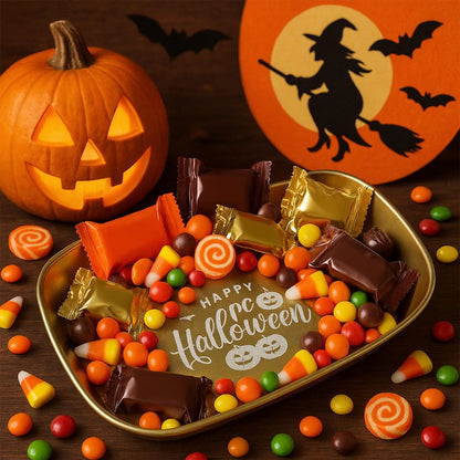 FREECOZYER 3pcs Halloween Candy Dish, Serving Tray, Halloween Platter Pumpkin Candy Bowl Table Decorations for Party Trick or Treat Decor (Pumpkin 3 Pack)