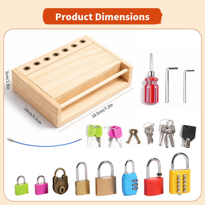 INIFEIDALA Montessori Toys for 3 4 5 Year Old,Montessori Screwdriver Board Set-Lock and Key Toy,Kids Tool Set,Preschool Learning Sensory Activities - Fine Motor Skills - STEM Toys