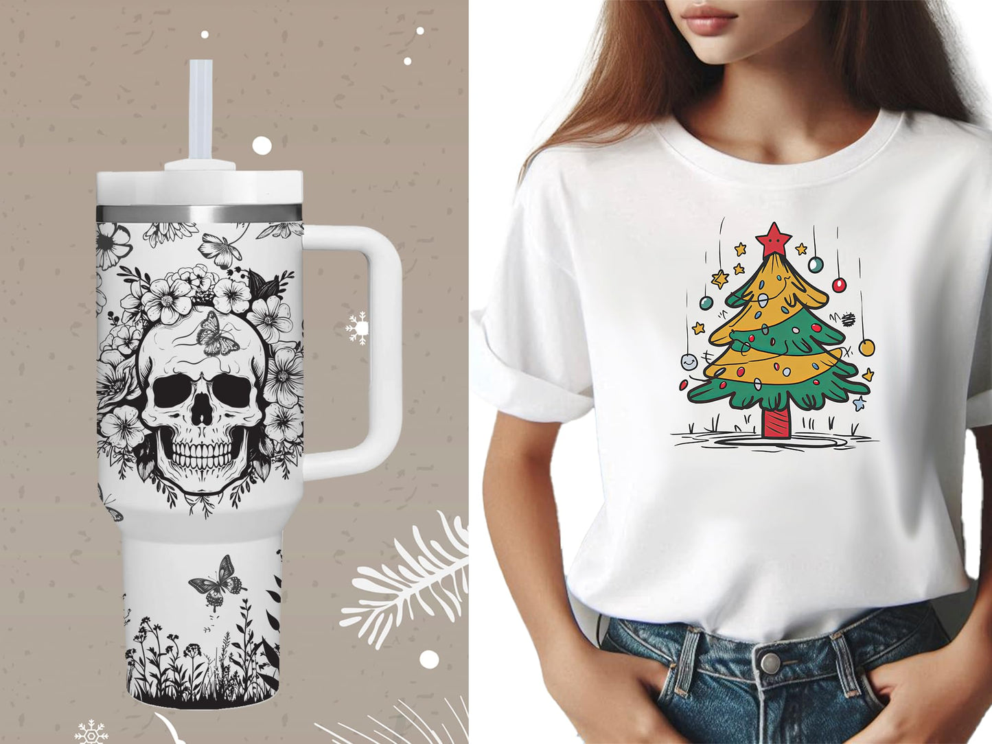 AMZUShome 40 OZ Goth Skulls Tumbler with Handle.Skull Lover Tumblers Gift.Unique Birthday Christmas Halloween Goth Skull Cup Gifts.40 OZ skulls Tumbler Gifts for Women.