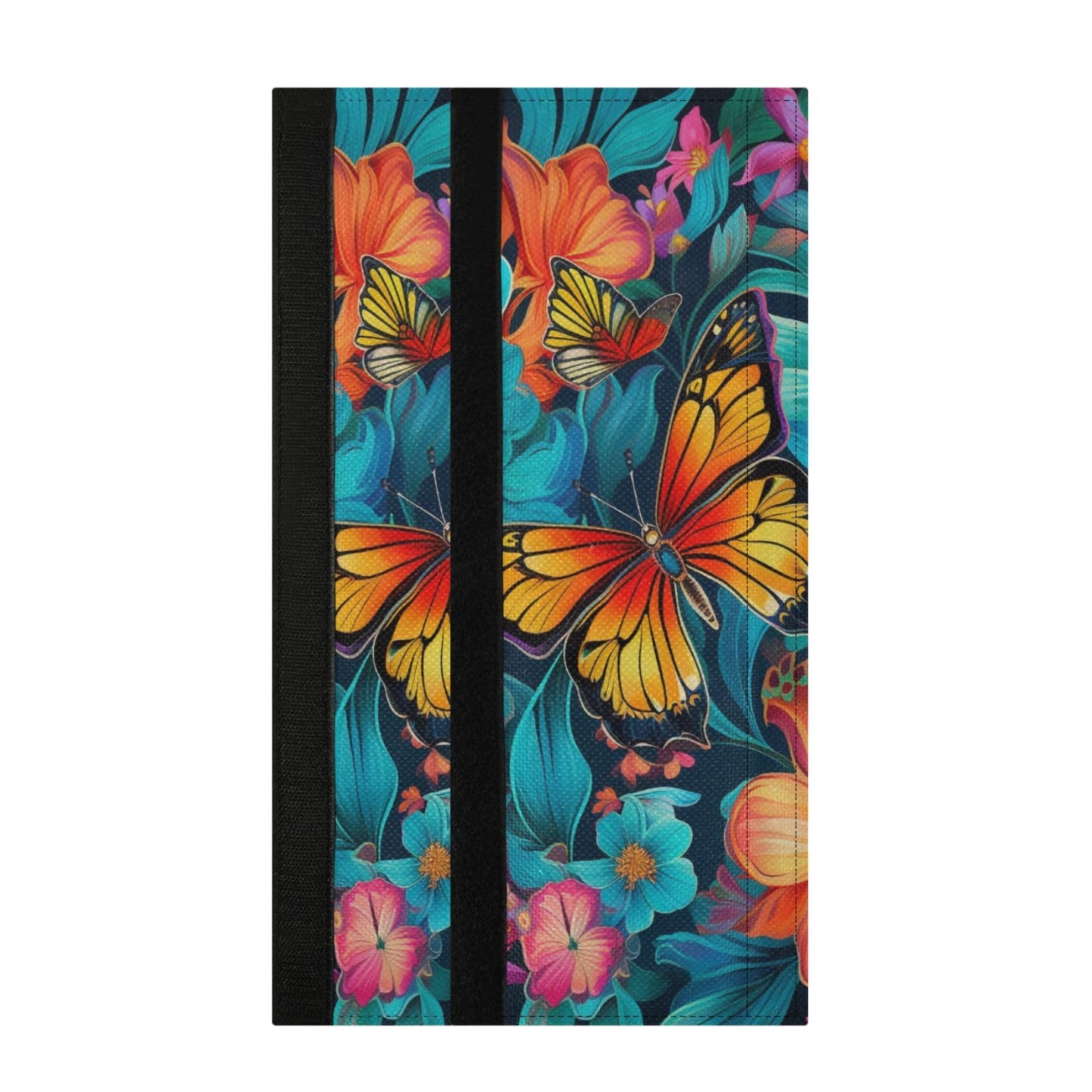 QwThum Butterfly Blue Flowers Refrigerator Handle Covers Set of 2 Door Handle Covers for Fridge Oven Microwave Appliance Washable Decor Non-Slip Dishwasher Door Cloth Protector 14x5.5in