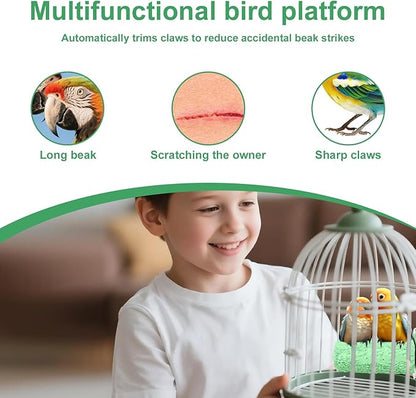 2 Pcs Bird Beak Grinding Stone, Ice Cream Style Small Green Parrot Perches Stand for Cage Perch Toy Foot Claws Trimmer Teething Toys Accessories for Budgies Parakeets Cockatiels