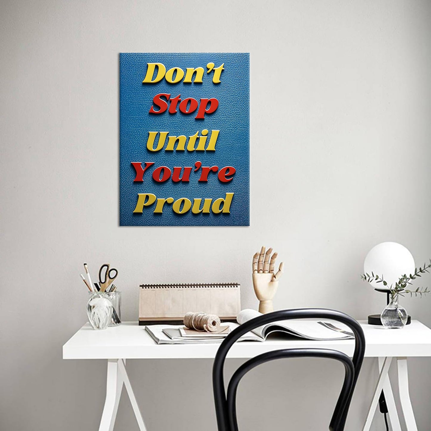 Motivational Canvas Wall Art Positive Entrepreneur Affirmation Print Poster Motivational Quotes Picture Painting Wooden Framed for Office Home School Wall Decoration Stretched and Framed [18''Wx24''H]