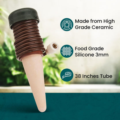 Blumat Classic Self-Watering Stakes - Prevents Overwatering and Underwatering for Healthy Growth While You are Away - Ideal for Indoor Plant Watering, 3 Pack, wo Adapter