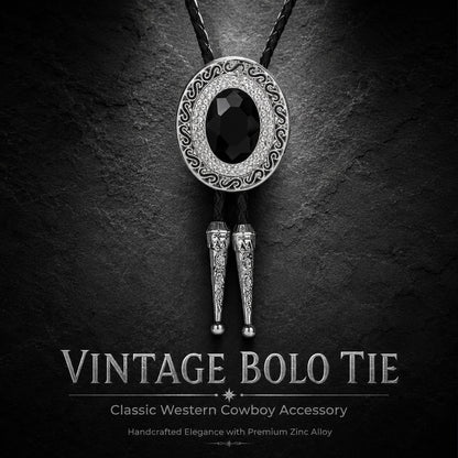 Doitby Rhinestone Bolo Tie for Men, Western Cowboy Necktie Leather Bolo Ties Necklace for Men Women
