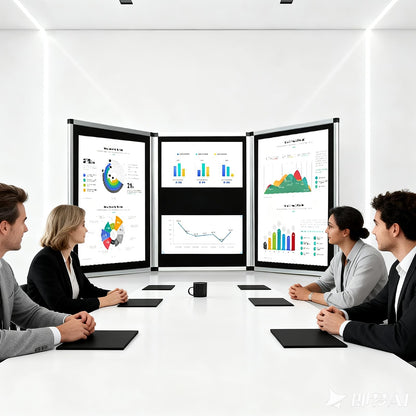 uyoyous 3 Panel Trade Show Presentation Board 70.8 x 35.4 inches Trifold Poster Board Double Sided Presentation Whiteboard Folding Display Panel for Science Fair, Trade Show Table Top