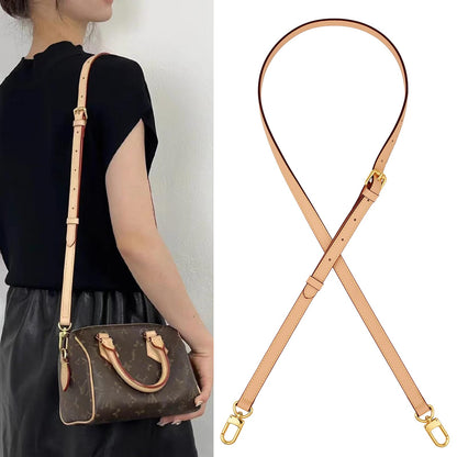 YAZHIMI Vachetta Leather Purse Strap Genuine Leather Adjustable Replacement Strap for Shoulder Bag Handbag Purse (Beige-Leather Purse Strap)