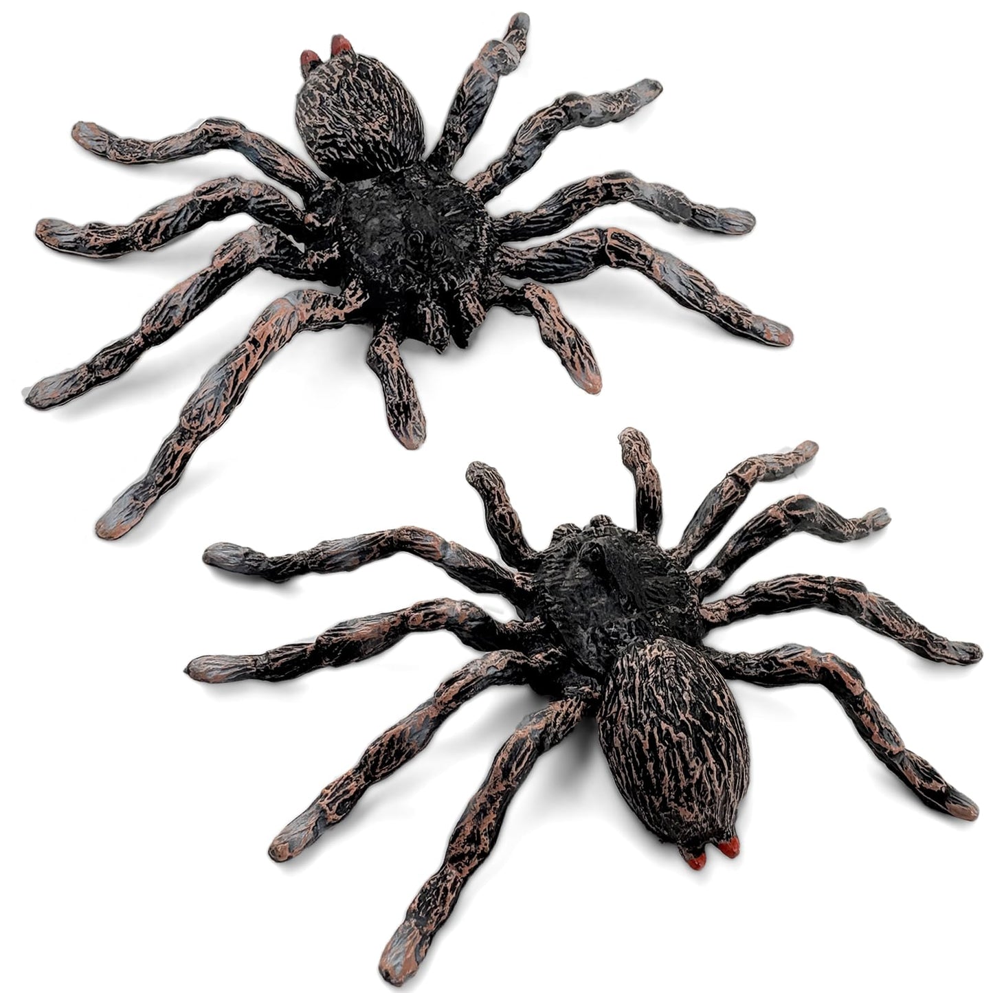 Lukinuo Realistic Fake Spiders 2pcs Plastic Spider Figures Tarantula Toys Figurines Spider Cake Toppers Halloween Prank Props Party Decoration