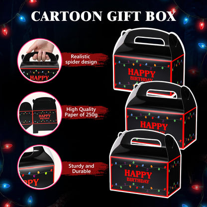 Marspark 24 Pack Strange Birthday Party Supplies, Paper Gift Boxes, Cartoon Candy Treat Boxes for Strange Themed Birthday Party Decorations(Spooky Pattern)