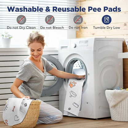 Washable Pee Pads for Dogs, 2 Pack Small 18"x24" Super Absorbent Reusable Puppy Pads Pet Training Pads, 100% Waterproof Non-Slip Puppy Pee Pads Whelping Dog Playpen Crate Potty Pads Puppy Essentials
