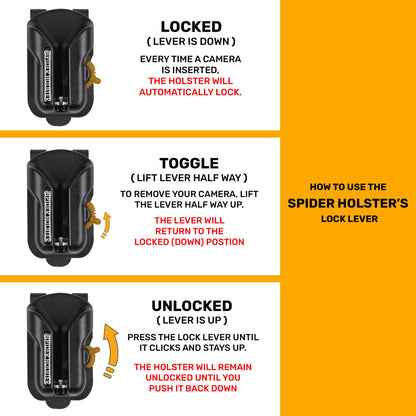 Spider Holster – Spider X Camera Holster Set for Carrying a Professional Mirrorless Camera with Included Clip-On Self-Locking Camera Holster – Compatible with Any Belt