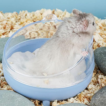 Meow&Woof 2 Hamster Sand Bath Container, Large Sandbox Toilet Gerbil Batheoom, Tiny Chinchilla Dust Bathtub Sand Bath Box for Hamster Cage Accessories 6.5 Inch 2 Pack Set