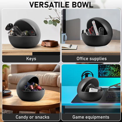 Decorative Black Candy Bowl For Kitchen Counter Key Bowl For Entryway Table Resin Multifunctional Modern Dish Halloween Decorations Indoor