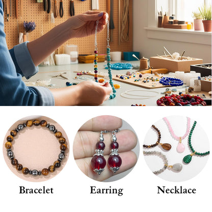 40pcs 10mm Natural Tiger Eyes Gemstone Beads Healing Crystal Round Loose Stone Beads for Jewelry Making, Crystal Stone Beads for Bracelets Necklace Earrings Making