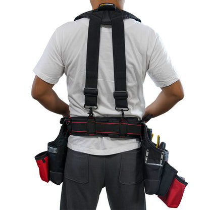 MELOTOUGH Padded Tool Belt with D ring for men construction Strong Durable Double Metal Roller Buckle,adjustable waist 44'-53'thick confortable foam padding (XXL)