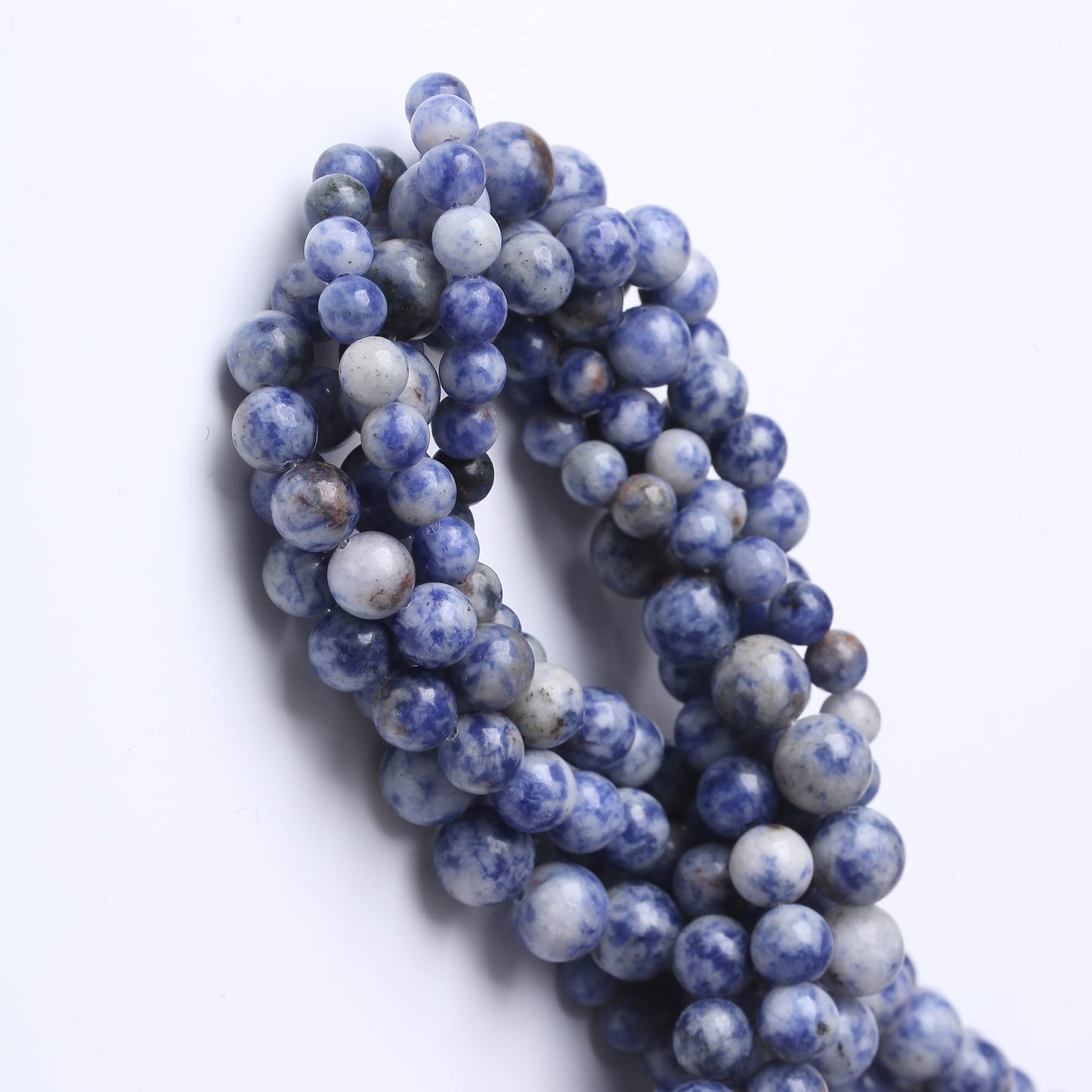 8MM Blue Sodalite Jaspers Stone Round Loose Beads Natural Gem Beads Crystal Energy Stone Beads for Jewelry Making DIY Bracelet Necklace
