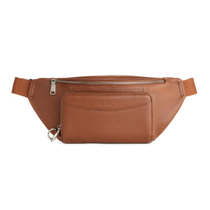 befen Real Leather Anti Theft Fanny Pack Waist Bag for Women, Womens Leather Crossbody Bags Belt Bag Purse with Built in RFID Wallet Cognac Brown