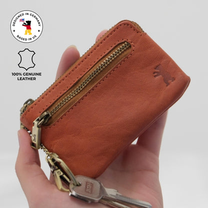 BERLINER BAGS Vintage Leather Key Case Eli, Key Bag Key Organizer Small for Men and Women - Brown