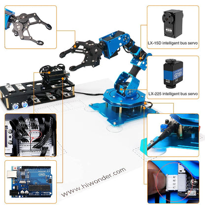 LewanSoul Robotic Arm 6DOF Robot Arm Kit with Secondary Development Compatible with Arduino, DIY Programming Kit STEAM Robot with Sensor and Arduino Open Source Code & Tutorial