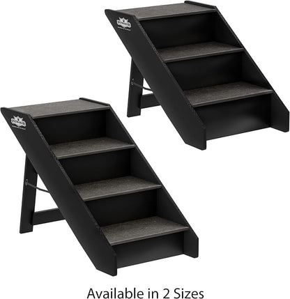 Pet Stairs - Home and Vehicle Nonslip Carpeted Dog Steps with 4-Step Design - for Puppies, Kittens, and Other Small Pets by PETMAKER (Gray)