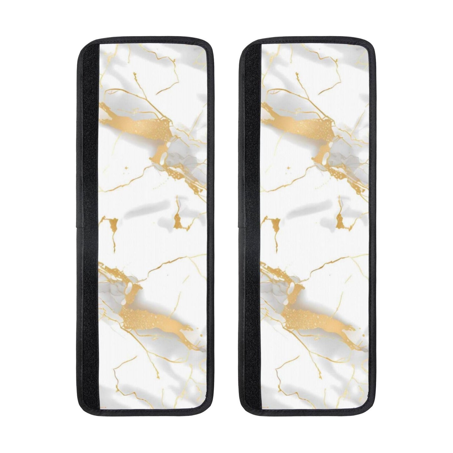 Refrigerator Door Handle Covers Set of 2 - White Marble Print Gold Texture - Washable Kitchen Appliance Handle Covers for Microwave Stove Oven Dishwasher Fridge Handle Protector