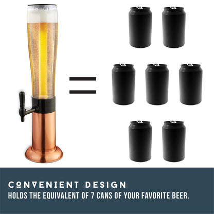 Hammer + Axe Beverage Dispenser – 88 oz Party Drink Dispenser with Ice Tube & Tap| Drink Fountain for Beer, Water, Iced Tea| Mimosa Tower| Margarita Tower| BBQ & Tailgate Essential| Home Bar Accessory