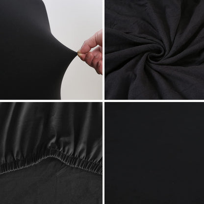 DLMWELL Stretch Chair Covers Slipcovers Set of 6 Black Stretchable Dining Chair Slipcover Washable Removable for Kitchen,Hotel,Restaurant