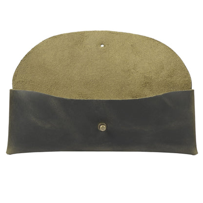 Londo Genuine Leather Retro Pen and Pencil Case - Metal Snap Fastener, Pencil Pouch Stationery Bag