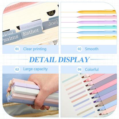 98 Pcs Bible Study Supplies, Bible Journaling Kit for Women, Aesthetic Study Kit with Pencil Case Book Annotation Aesthetic Highlighters Notes Gel Pens for Office Christian Gifts Christmas(Blue)