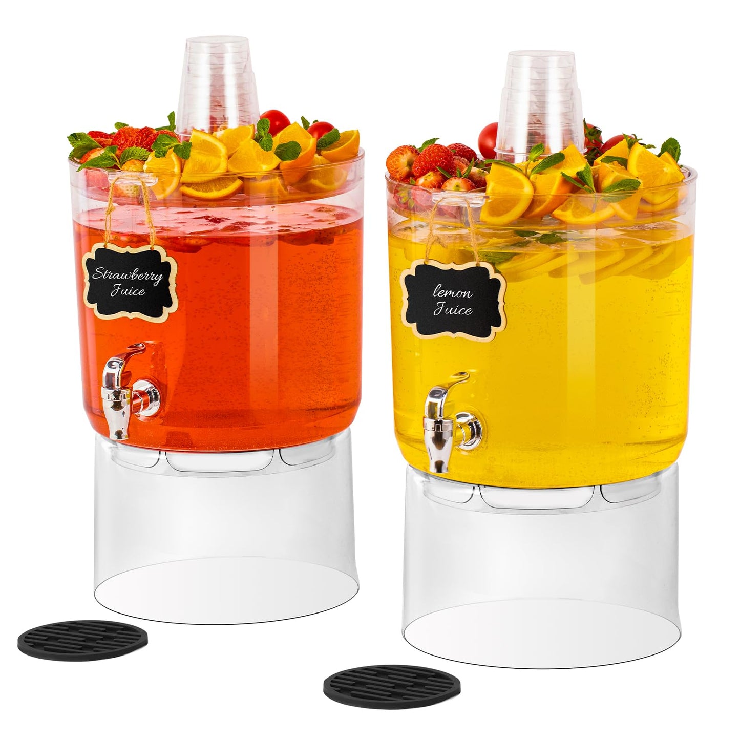 MiraFure 2 Gallon Drink Dispensers for Parties 2 PACK with Stand