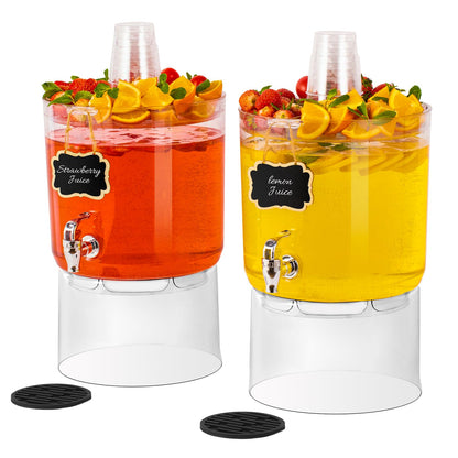 MiraFure 2 Gallon Drink Dispensers for Parties 2 PACK with Stand